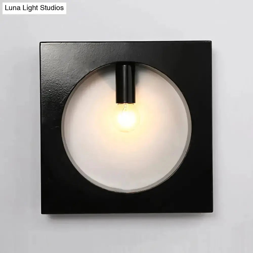 Modern Black Square Wall Sconce Lamp for Bathroom