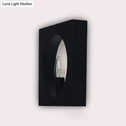 Modern Black Square Wall Sconce Lamp for Bathroom