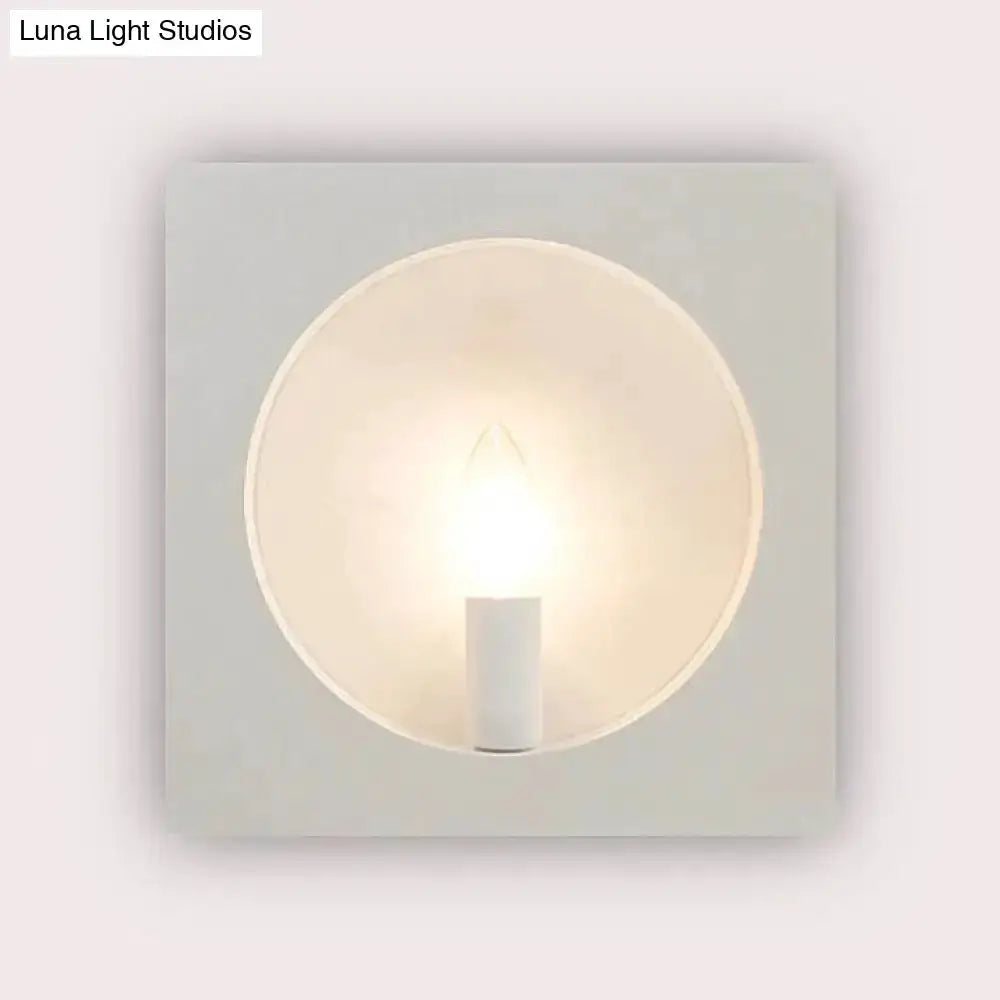Modern Black Square Wall Sconce Lamp for Bathroom