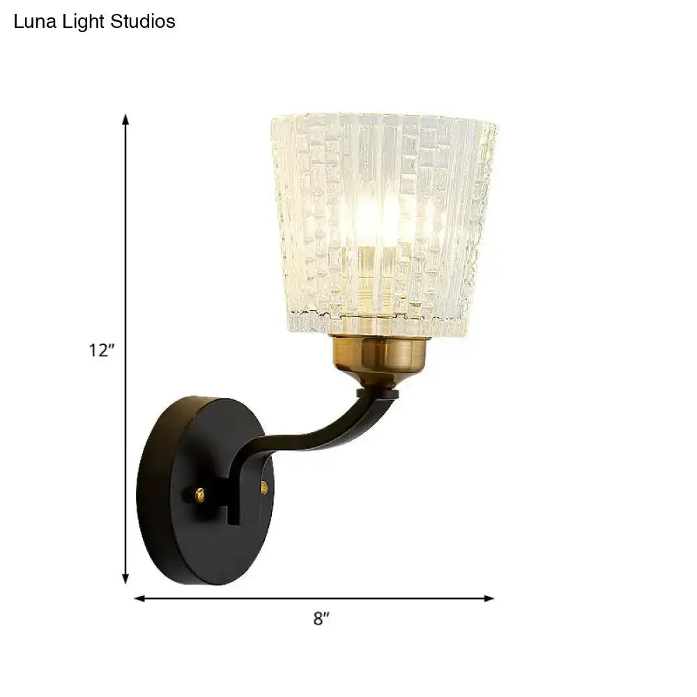 Black textured glass conical wall sconce with brass accent by Decorbites on Tampa Home & Garden Store