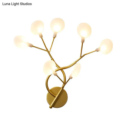 Modern Black Tree Branch Wall Light Glass Globes