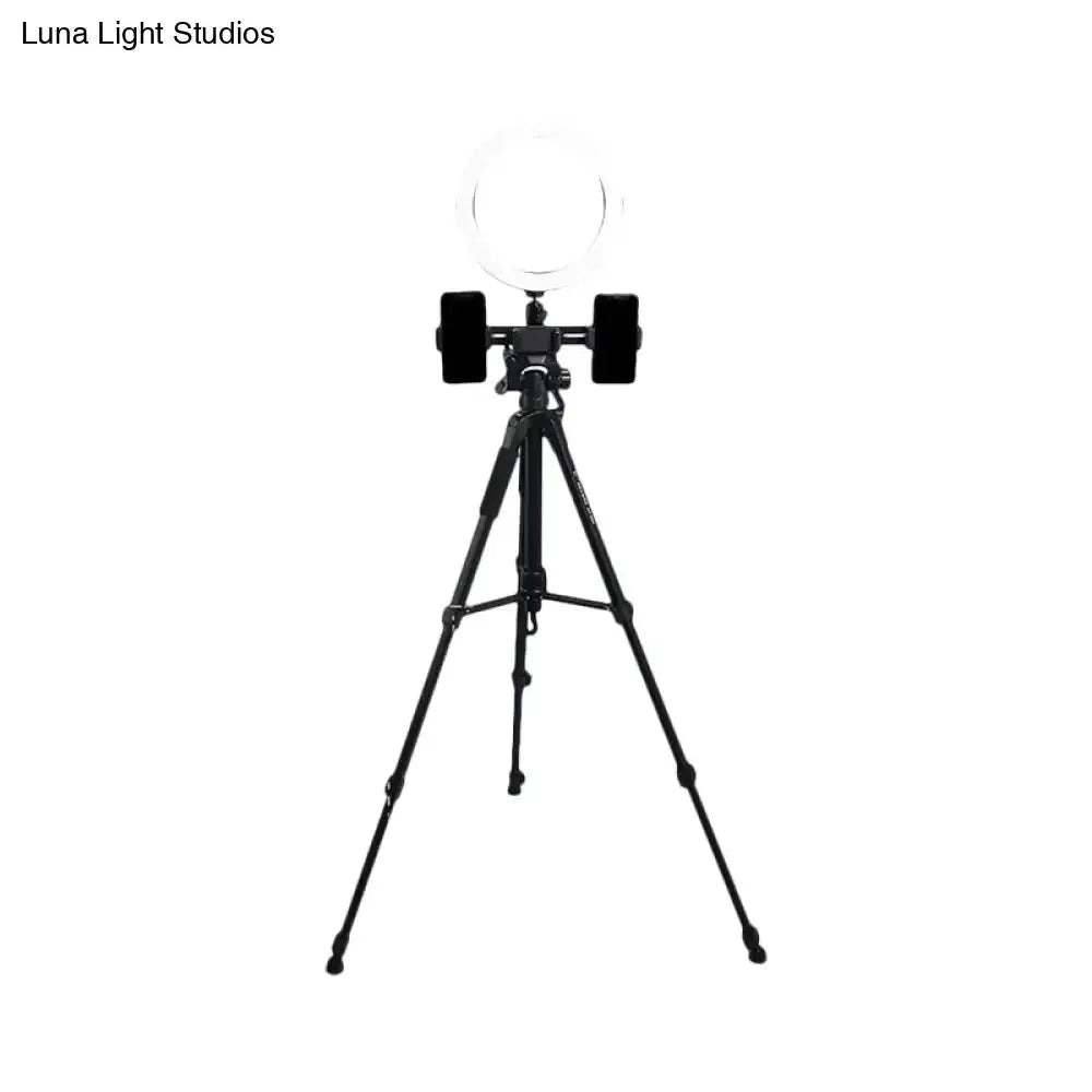 Modern black tripod ring light on a stable stand for bedroom lighting on Tampa Home & Garden Store