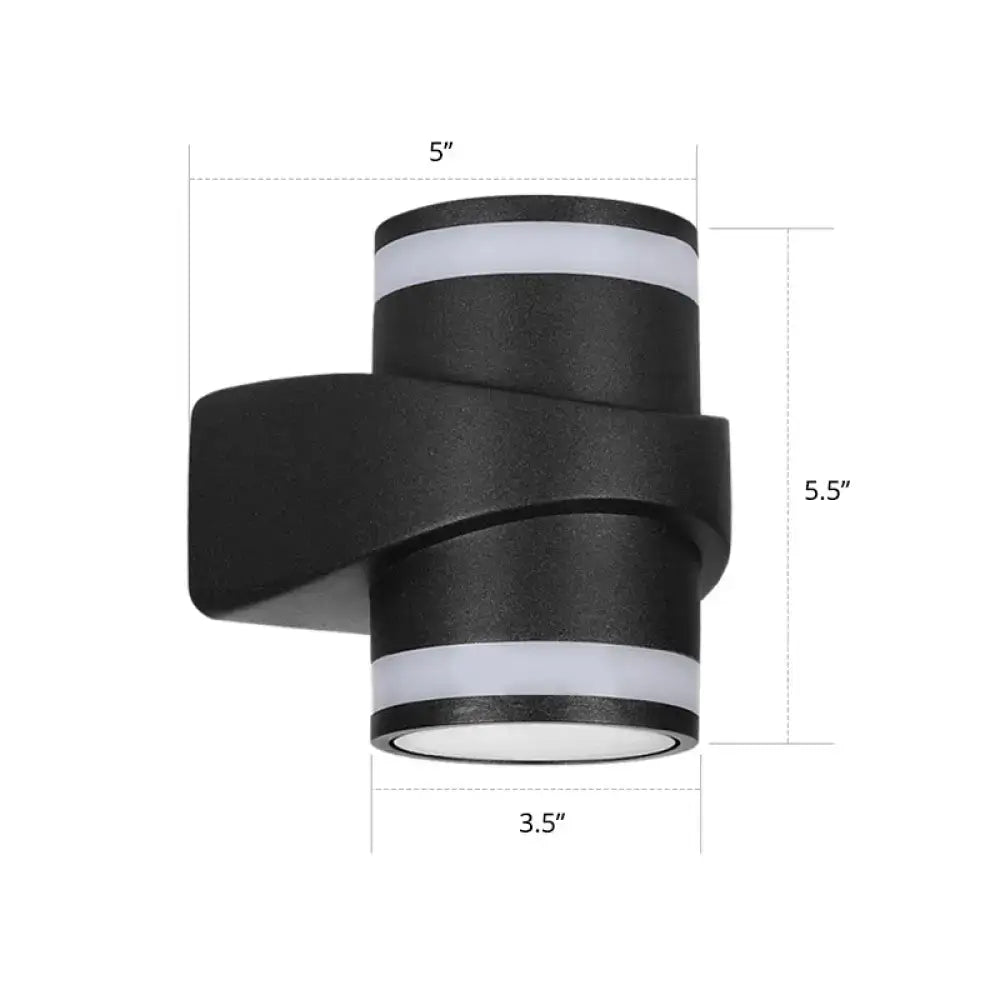 Black tubular wall sconce by Decorbites with wraparound band, cylindrical light fixtures on Tampa Home & Garden Store