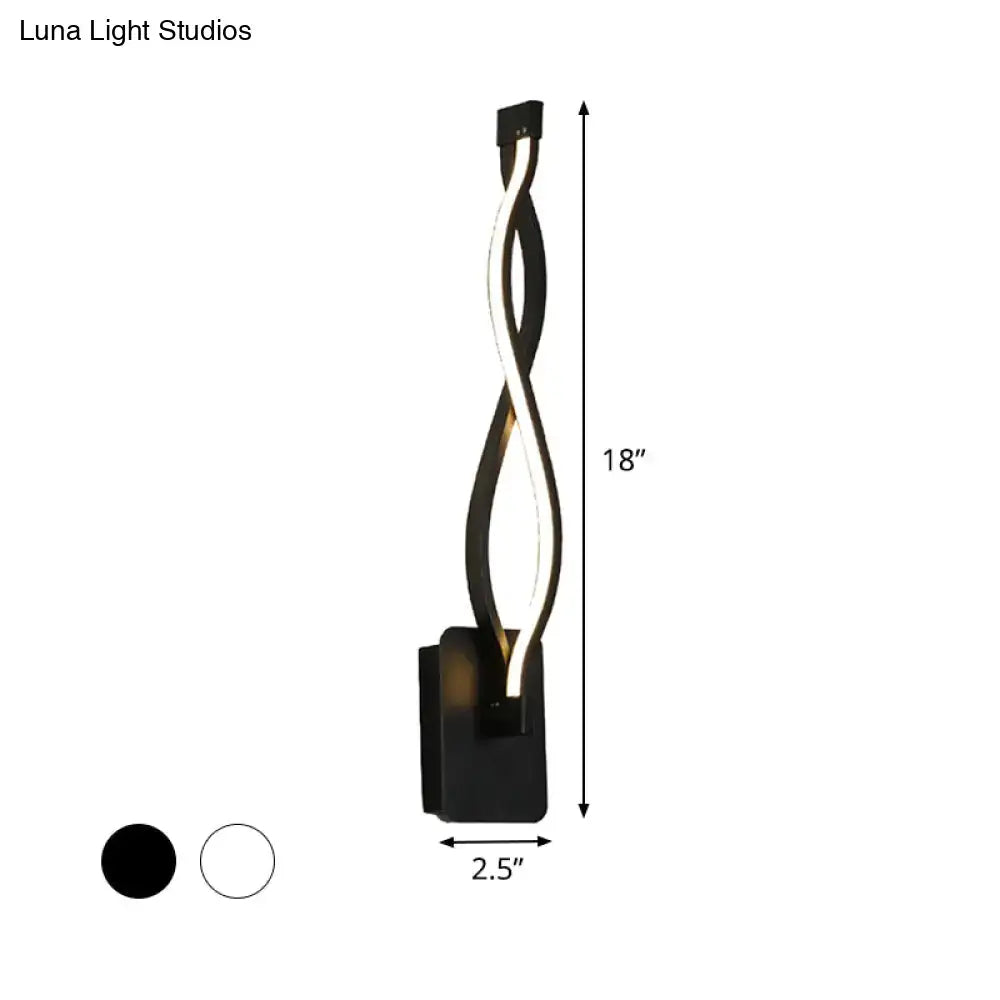 Decorbites Black Twisted LED Sconce with intertwined metal arms, 18in tall, 2.5in base on Tampa Home & Garden Store