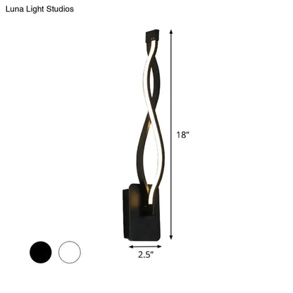 Decorbites Black Twisted LED Sconce with intertwined metal arms, 18in tall, 2.5in base on Tampa Home & Garden Store
