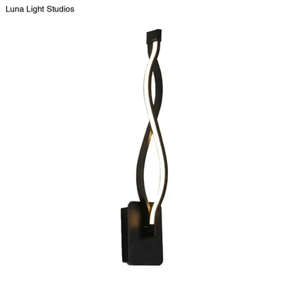Decorbites black twisted LED sconce wall light with dual intertwined arms on Tampa Home & Garden Store