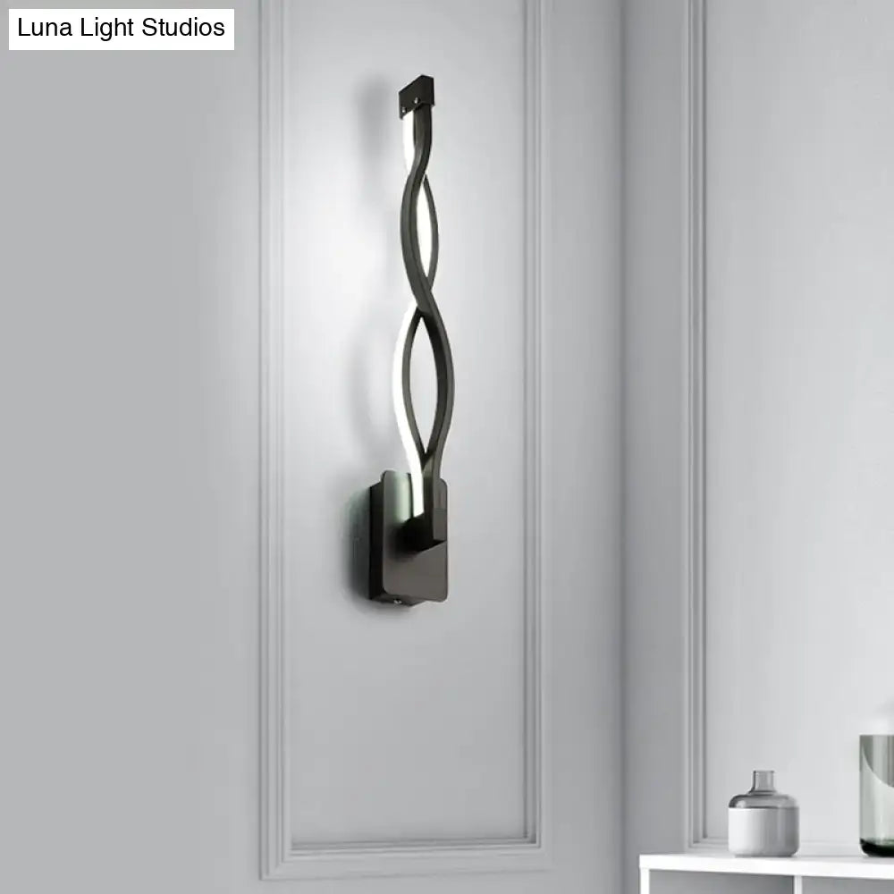 Decorbites Black Twisted LED Sconce wall light with intertwined metal arms on Tampa Home & Garden Store