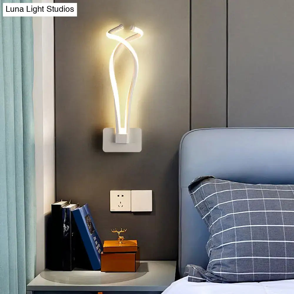Black Spiral LED Sconce wall light by Decorbites, black spiral tube with warm glow on Tampa Home & Garden Store