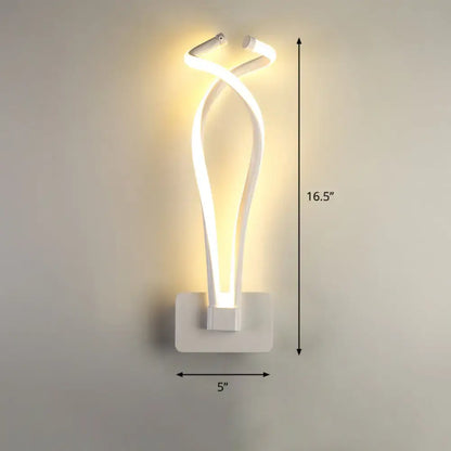Black Spiral LED Sconce by Decorbites; white twin spiral tubes with warm glow, wall-mounted on Tampa Home & Garden Store