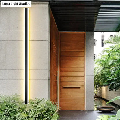 Modern black vertical LED outdoor wall sconce Decorbites IP65 waterproof on Tampa Home & Garden Store