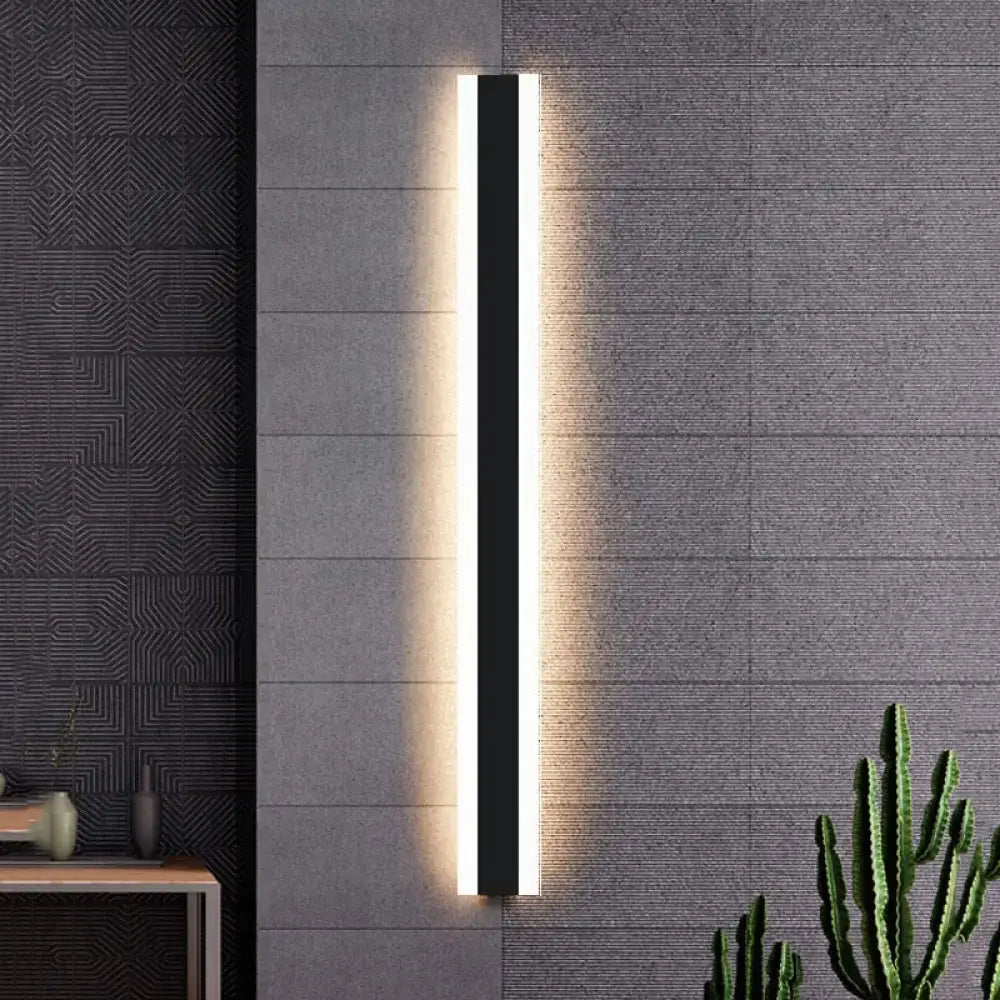 Modern black vertical LED wall sconce outdoor lighting IP65 waterproof on Tampa Home & Garden Store