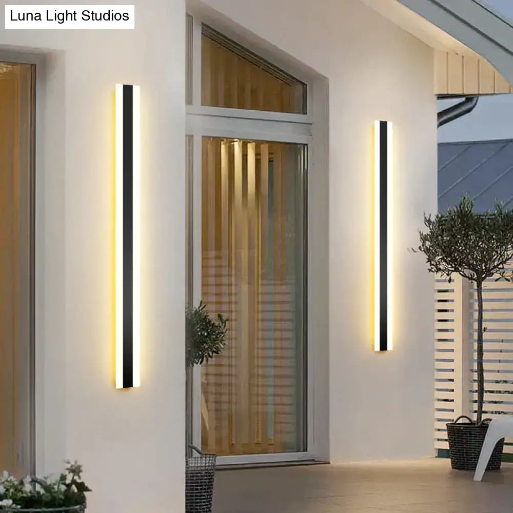 Modern black vertical LED wall sconce pair for outdoor use, IP65 waterproof by Decorbites on Tampa Home & Garden Store