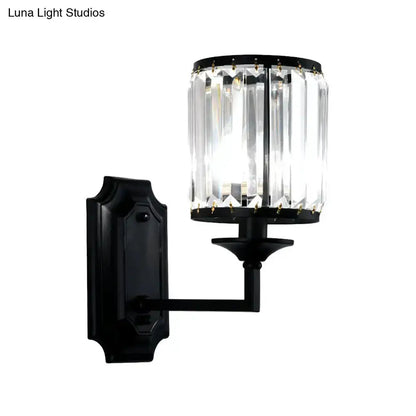 Modern black wall lamp with clear crystal prism shade by Decorbites for corridor on Tampa Home & Garden Store