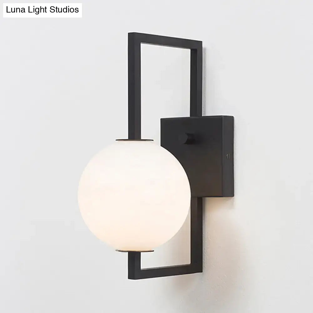 Decorbites Black White Orb Wall Sconce Luna Light Studios on Tampa Home & Garden Store