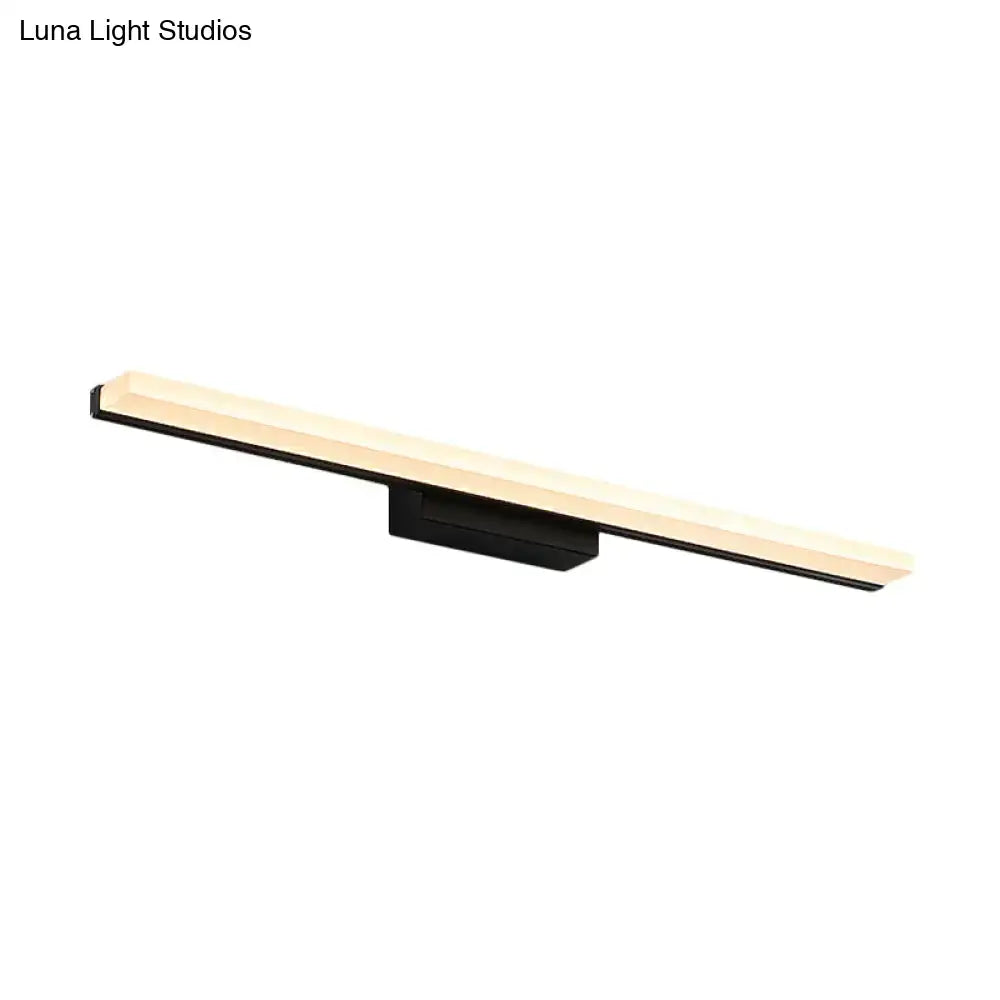 Decorbites black curved linear bar bathroom sconce with warm LED light on Tampa Home & Garden Store
