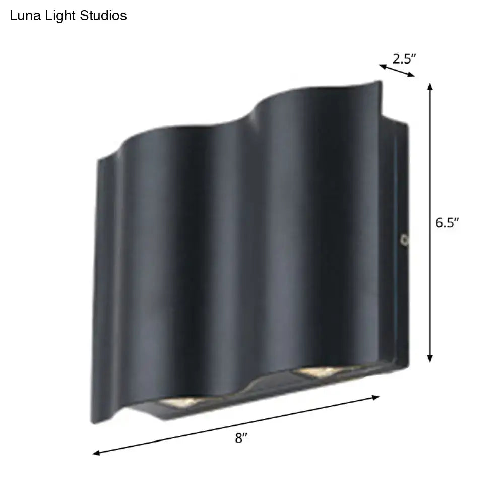 Black Wavy Wall Sconce by Decorbites, metal wall light, 8in wide 6.5in tall, two-light on Tampa Home & Garden Store