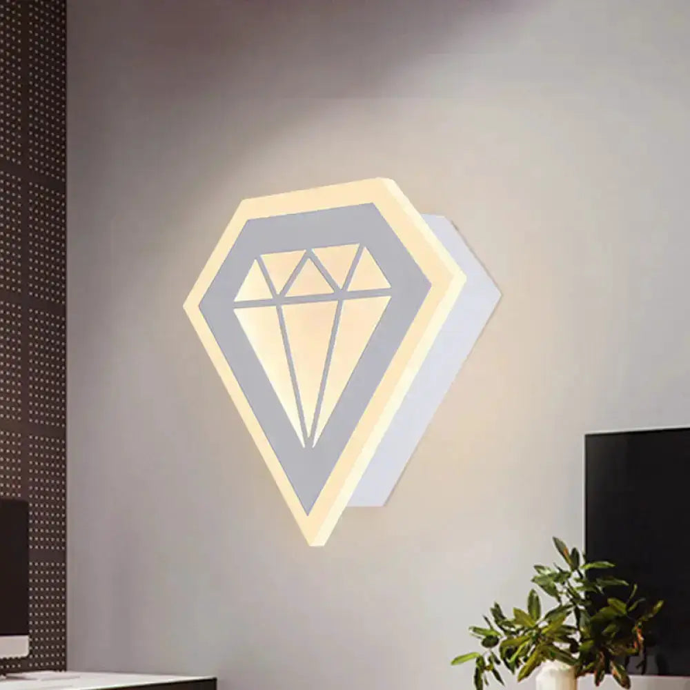 Black and White Acrylic Diamond Bedside Lamp
