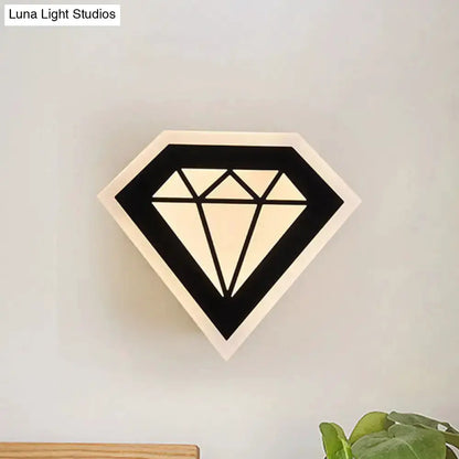 Black and White Acrylic Diamond Bedside Lamp