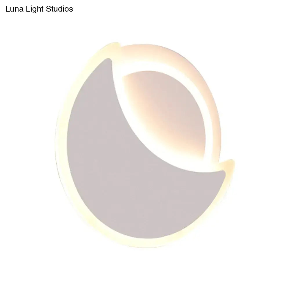 White Eclipse Wall Sconce by Decorbites crescent wall light with backlit ring on Tampa Home & Garden Store