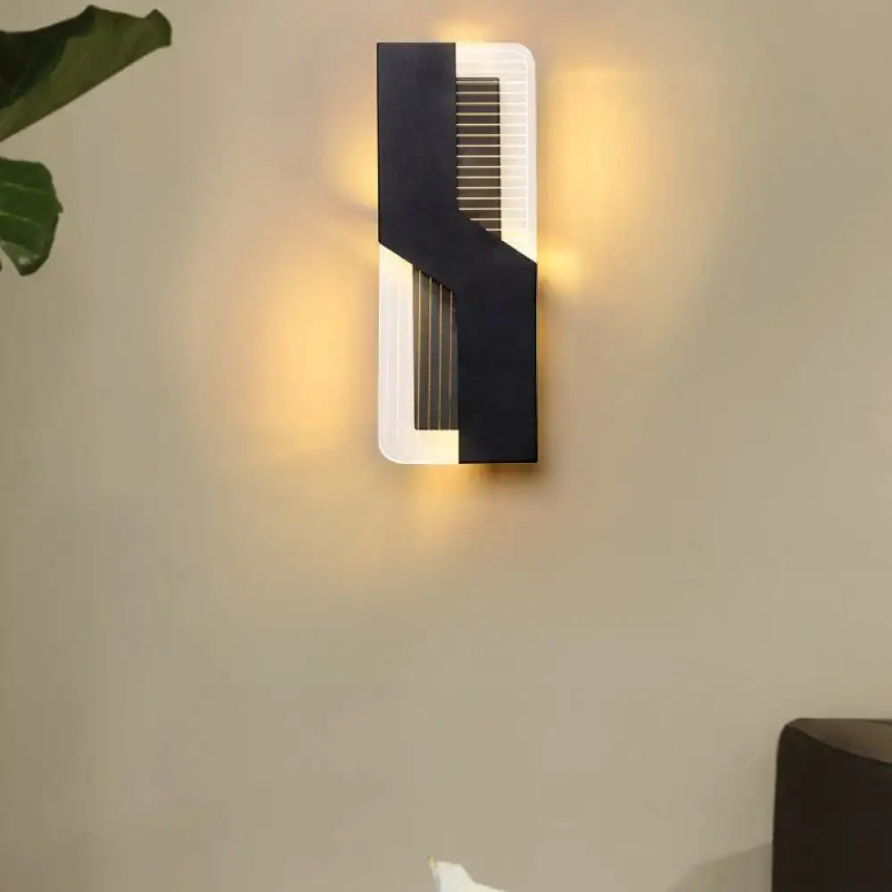 White angular wall sconce by Decorbites, two-tone black on white metal light on Tampa Home & Garden Store