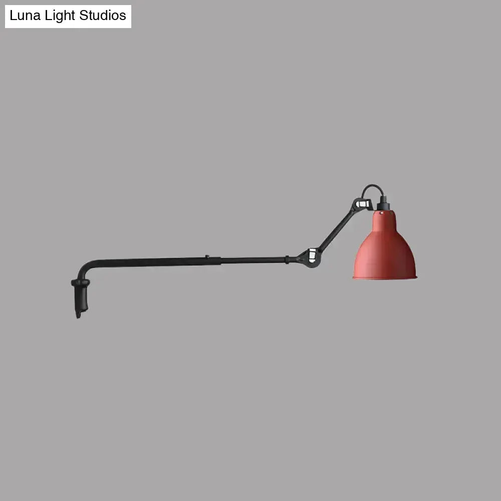 Articulated wall lamp black metal arm with red shade Decorbites on Tampa Home & Garden Store