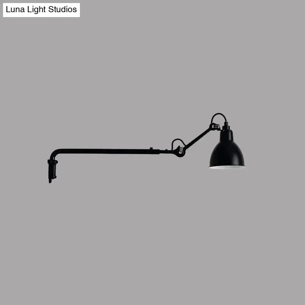 Black articulated bedroom wall lamp with long adjustable arm and metal shade electric Decorbites on Tampa Home & Garden Store