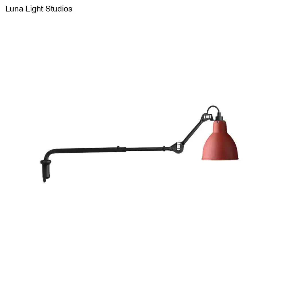 Decorbites articulated wall lamp with black arm and red shade for bedroom lighting on Tampa Home & Garden Store