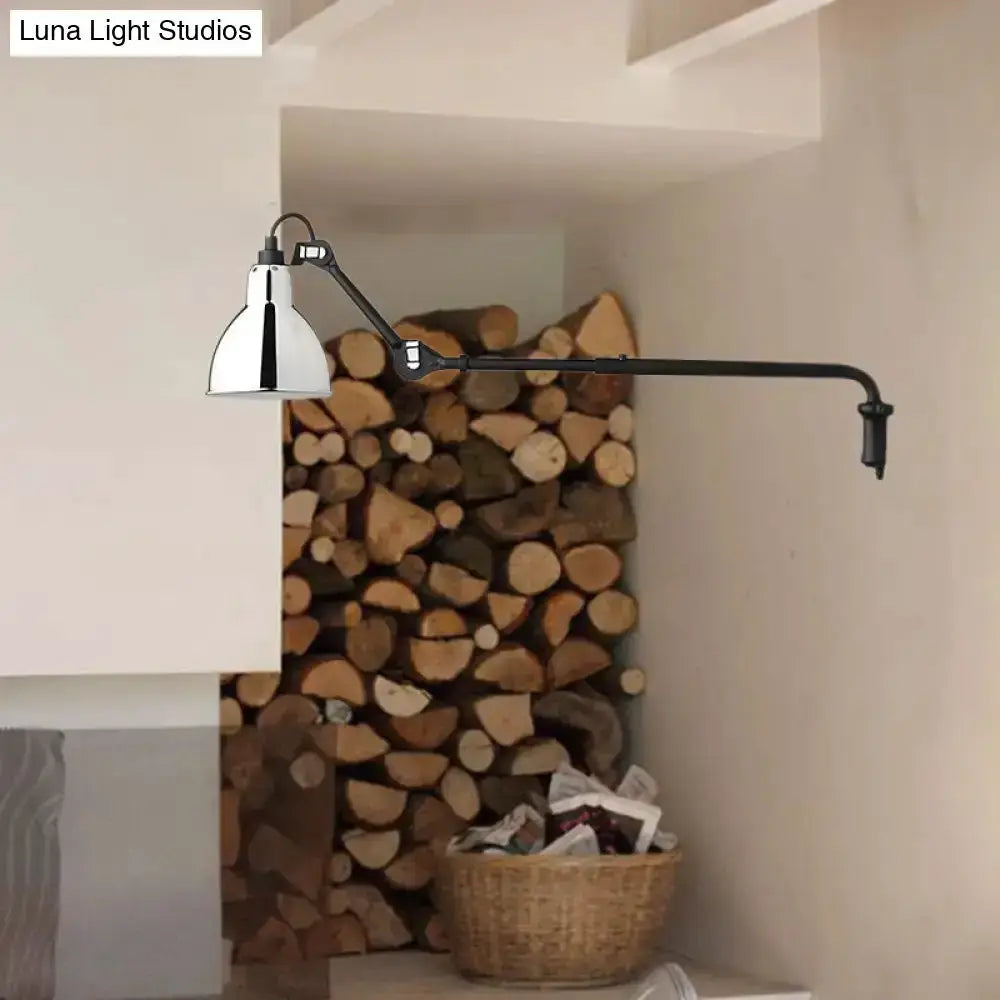 Modern black and white articulated bedroom wall lamp wired by Decorbites on Tampa Home & Garden Store
