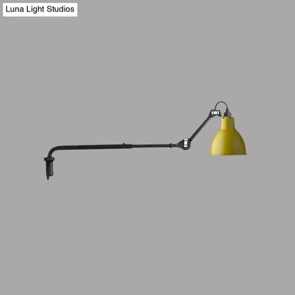 Bedroom wall lamp by Decorbites: black metal articulated with yellow shade, adjustable arm on Tampa Home & Garden Store