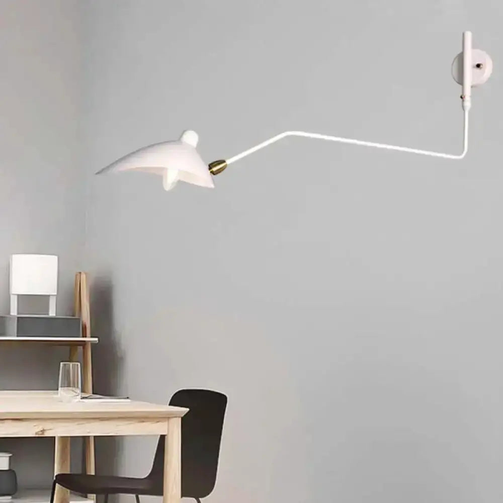 White articulated wall sconce with brass joint by Decorbites for living room on Tampa Home & Garden Store