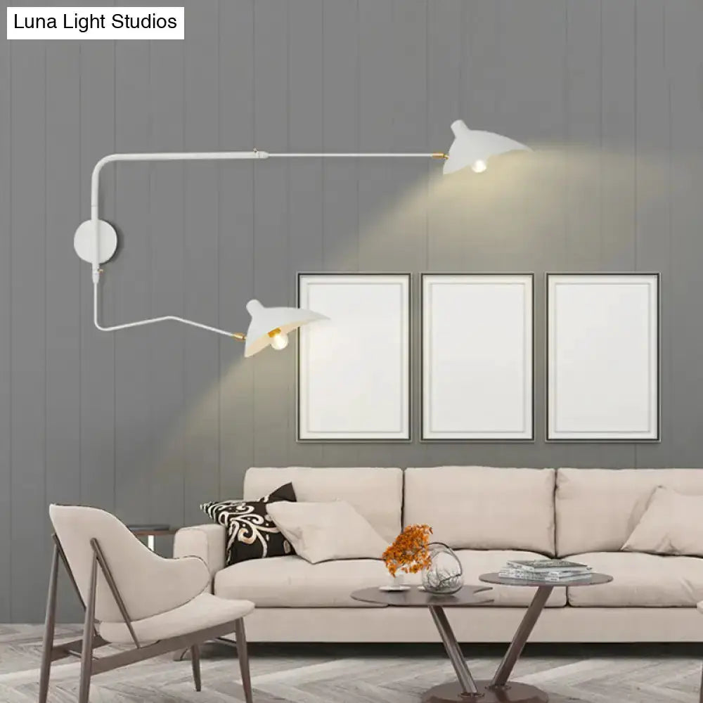 Black & white articulated wall sconce by Decorbites with adjustable dual heads on Tampa Home & Garden Store