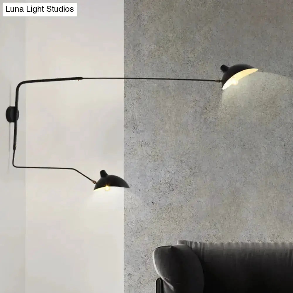 Modern black and white articulated wall sconce with dual adjustable shades Decorbites on Tampa Home & Garden Store