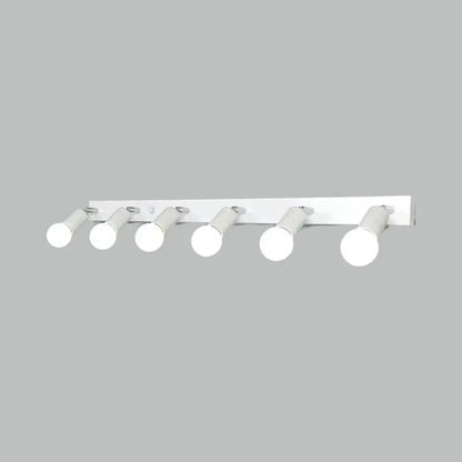 3/4-Head Bedroom Vanity Wall Sconce in Simple Metal Finish with Exposed Bulb - Black/White
