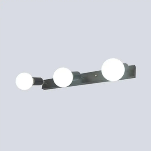 3/4-Head Bedroom Vanity Wall Sconce in Simple Metal Finish with Exposed Bulb - Black/White - Tampa Home & Garden Store