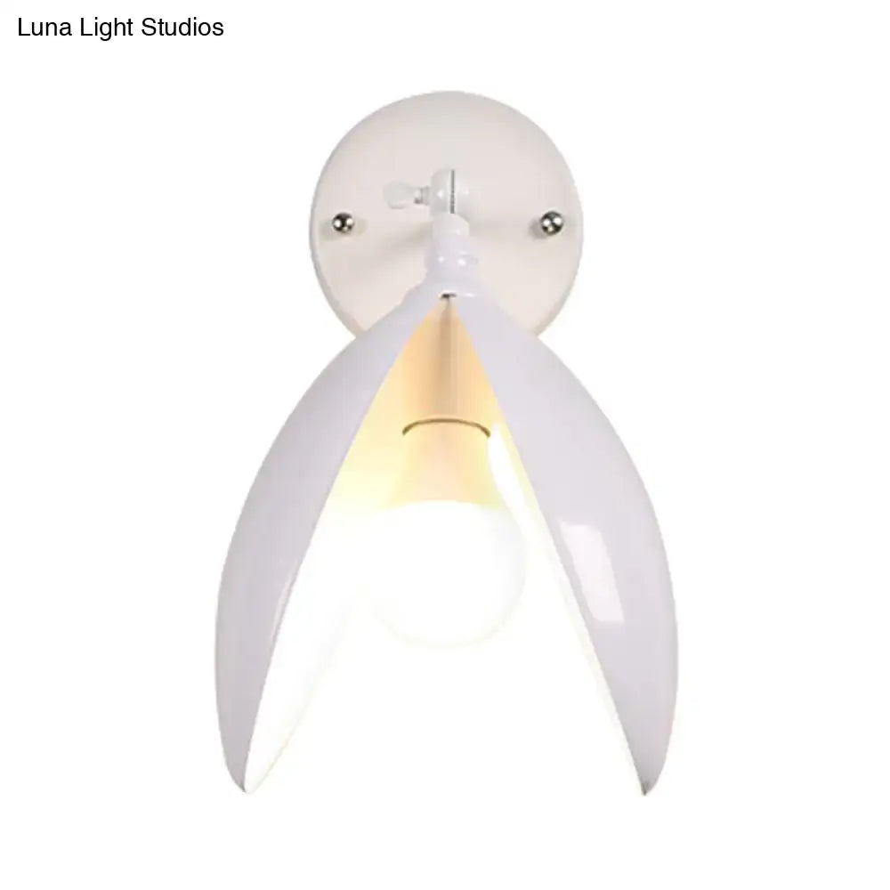 Black Bud Wall Sconce Cast Iron Design with curved petal blades around a bulb Decorbites on Tampa Home & Garden Store