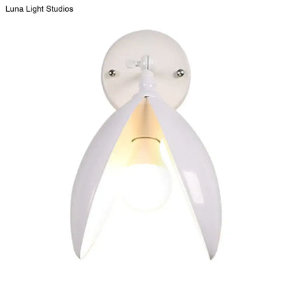 Black Bud Wall Sconce Cast Iron Design with curved petal blades around a bulb Decorbites on Tampa Home & Garden Store