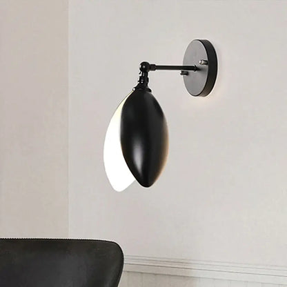 Black Bud Wall Sconce by Decorbites with cast iron design; black and white petal shades on Tampa Home & Garden Store