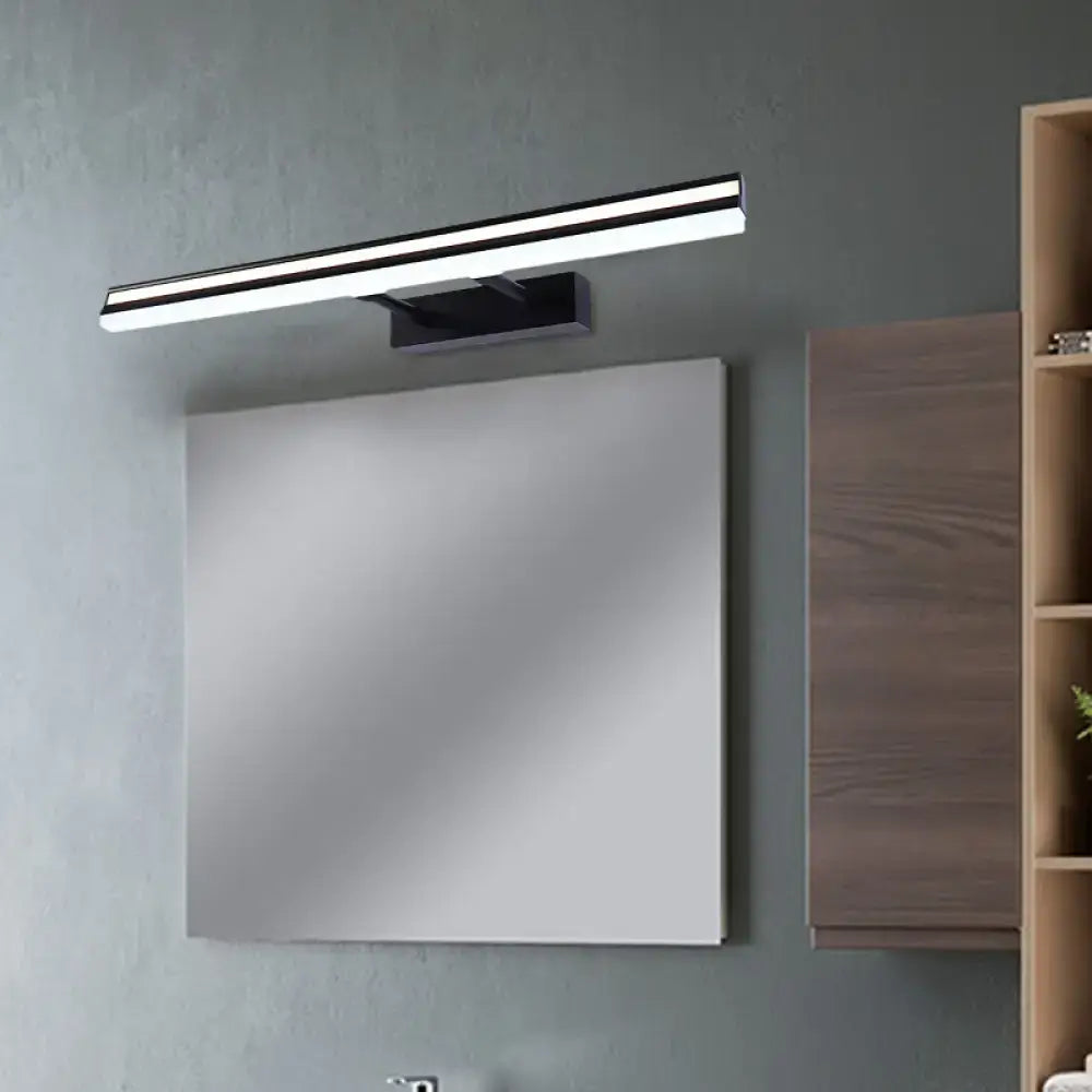 Black Rectangle Vanity Light by Decorbites, sleek black metal LED bar above bathroom mirror on Tampa Home & Garden Store