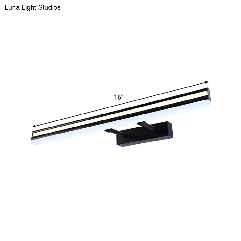 Black Rectangle Vanity Light by Decorbites, 16-inch wall-mount vanity fixture with slim bar on Tampa Home & Garden Store