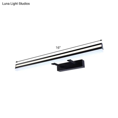 Black Rectangle Vanity Light by Decorbites, 16-inch wall-mount vanity fixture with slim bar on Tampa Home & Garden Store