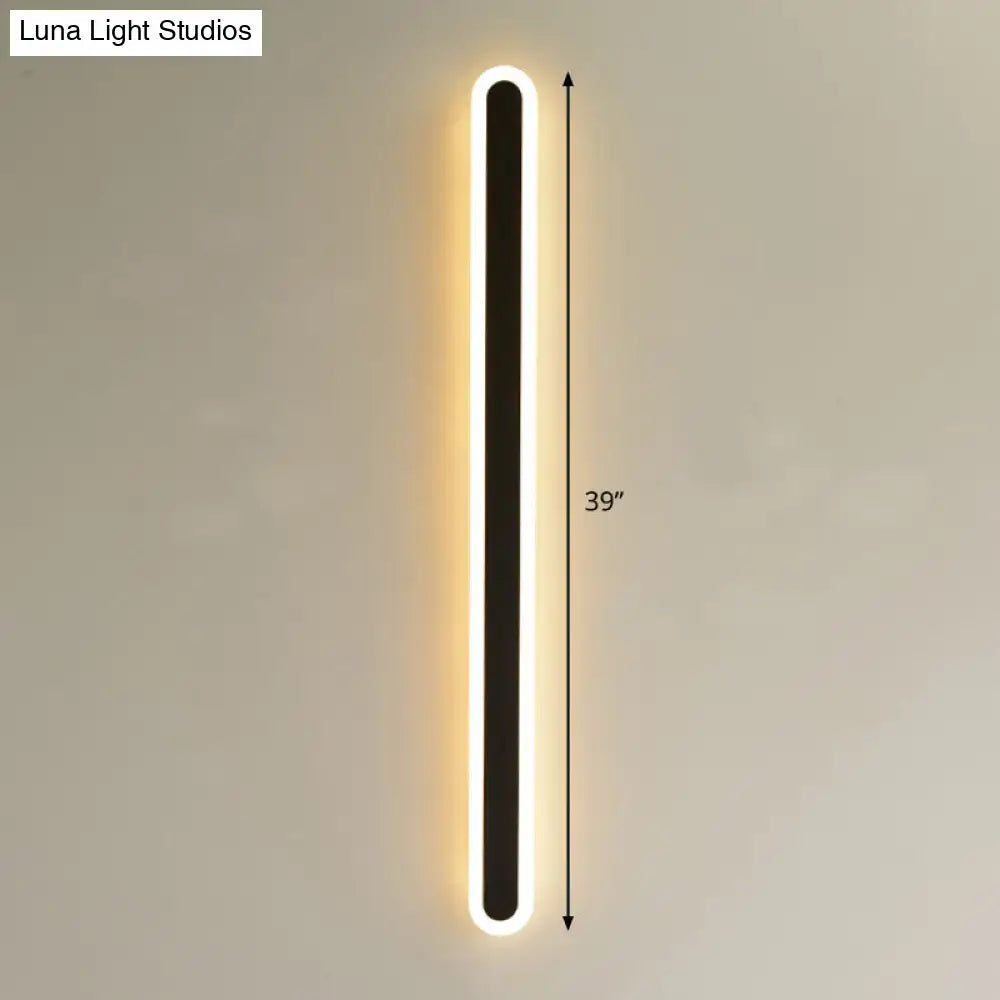 Modern black and white acrylic wall sconce by Decorbites, 39-inch tall light on Tampa Home & Garden Store
