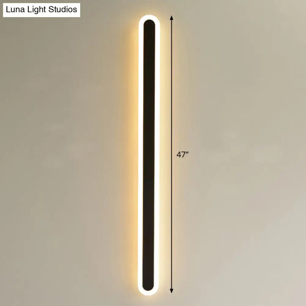 Modern black and white elliptical acrylic wall sconce aisle light, 47in tall, Decorbites on Tampa Home & Garden Store