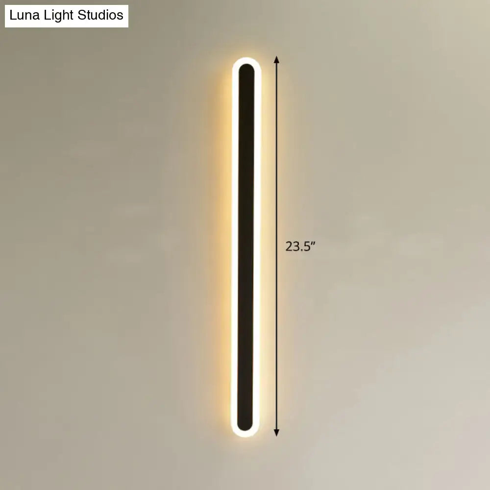 Modern black and white elliptical acrylic wall sconce aisle light, 23.5in long Decorbites on Tampa Home & Garden Store