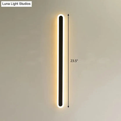 Modern black and white elliptical acrylic wall sconce aisle light, 23.5in long Decorbites on Tampa Home & Garden Store
