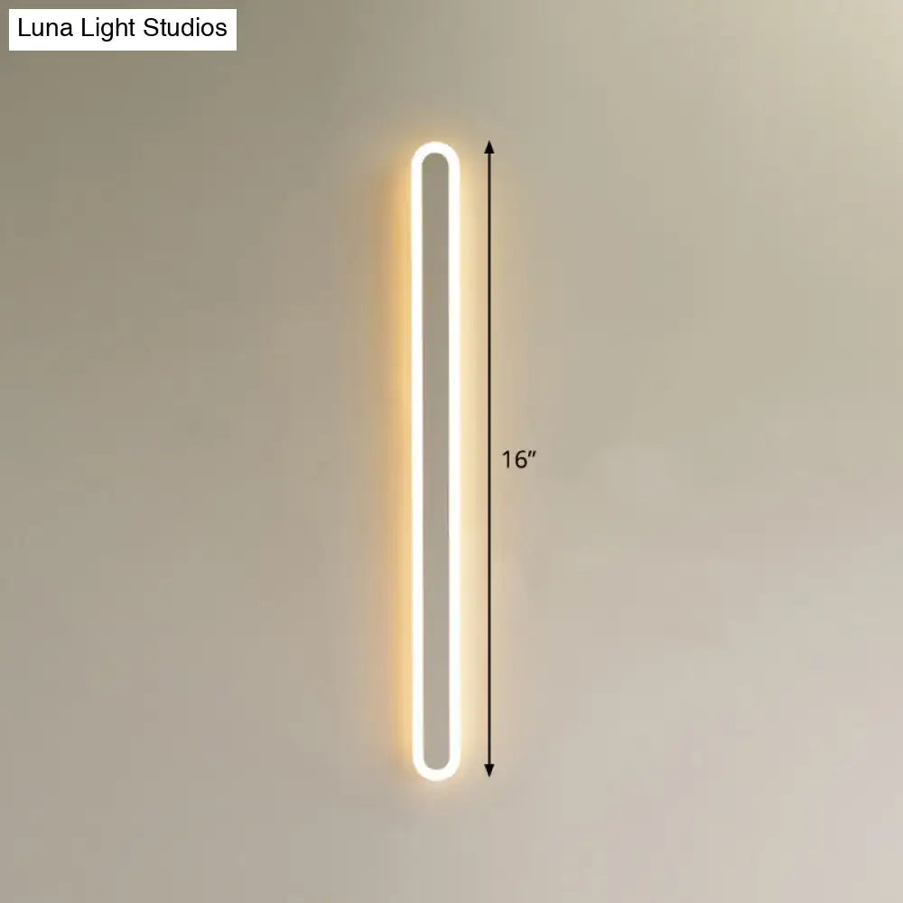 Decorbites modern black and white elliptical acrylic wall sconce, 16 in height on Tampa Home & Garden Store