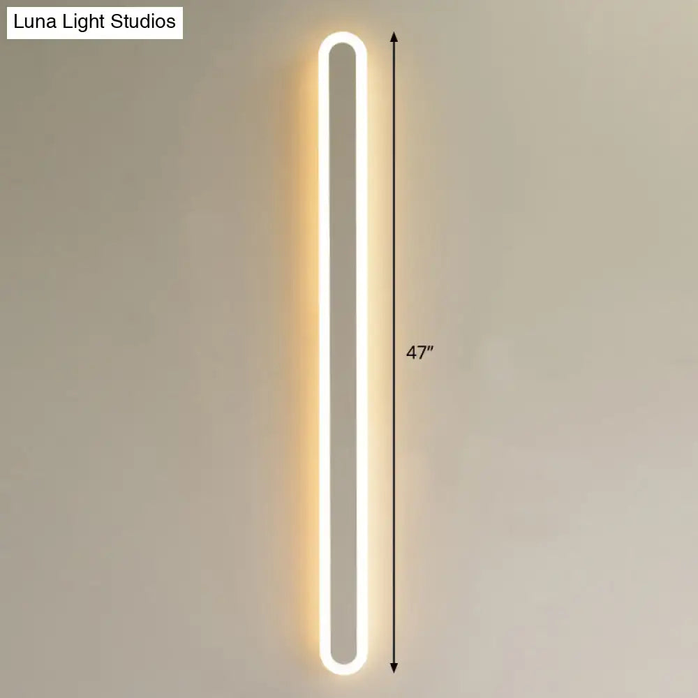 Modern black & white elliptical acrylic wall sconce, 47in tall aisle light by Decorbites on Tampa Home & Garden Store