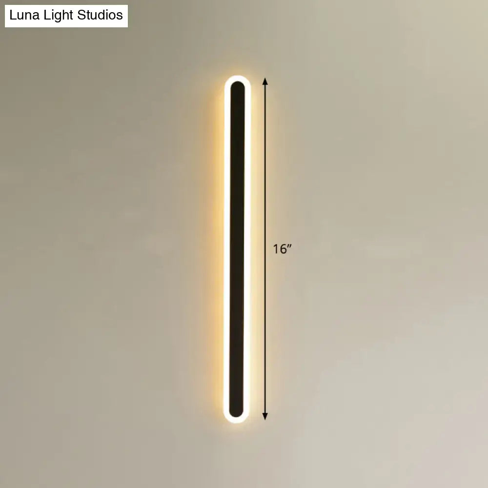 Decorbites modern black and white elliptical acrylic wall sconce, 16 in aisle light on Tampa Home & Garden Store