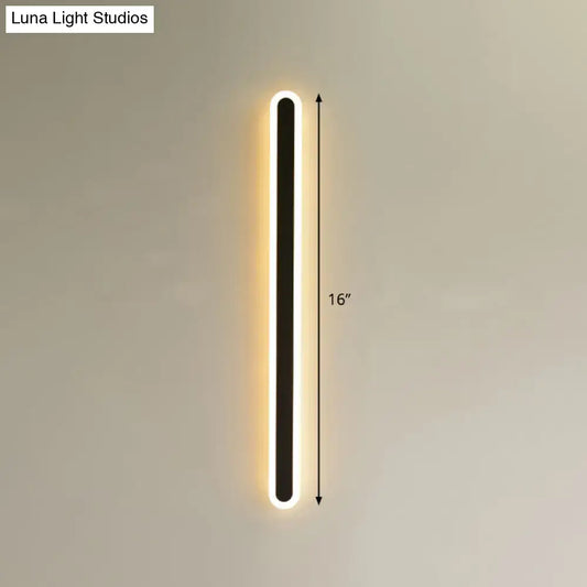 Decorbites modern black and white elliptical acrylic wall sconce, 16 in aisle light on Tampa Home & Garden Store