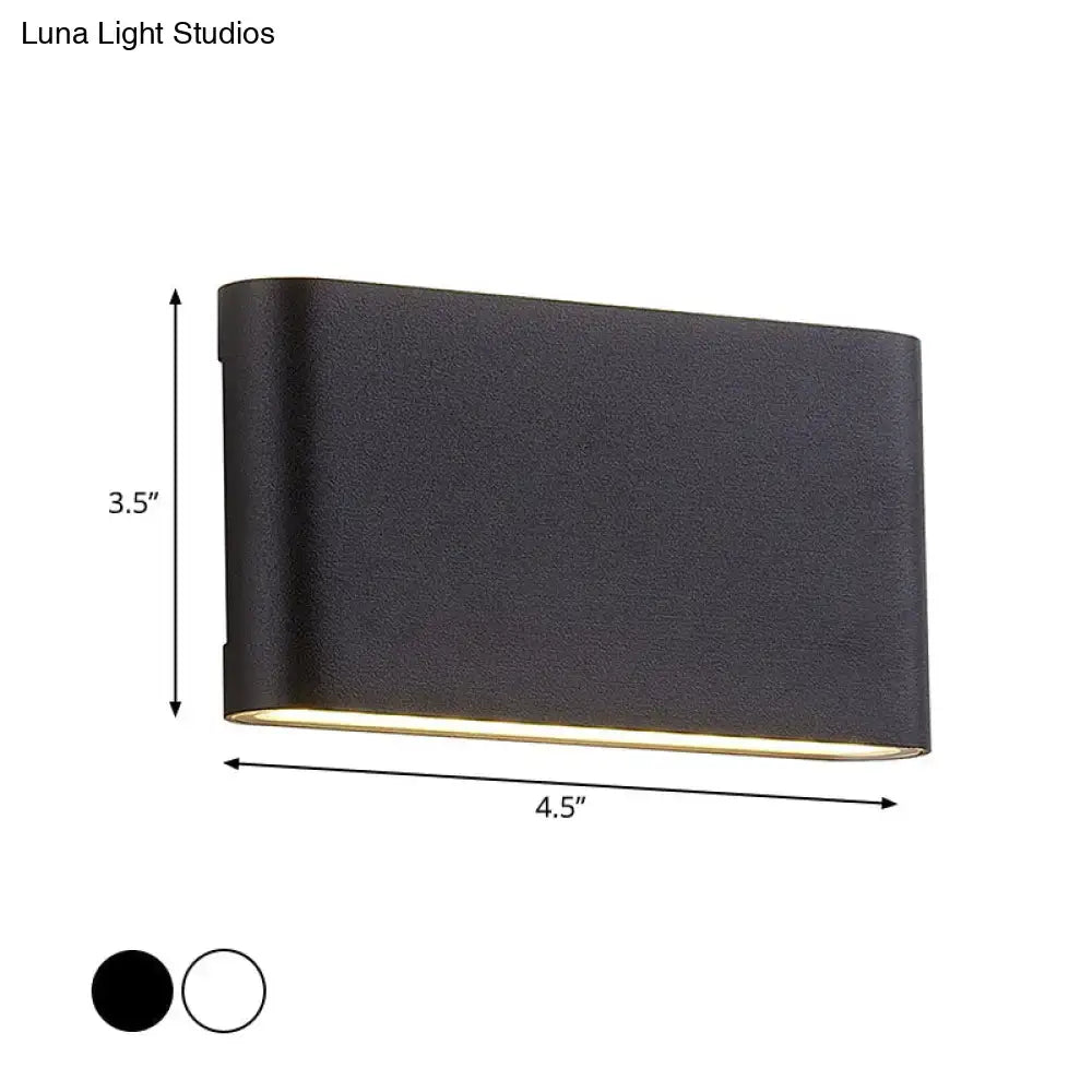 Black Oblong Wall Lamp by Decorbites, matte finish, 4.5 in W x 3.5 in H on Tampa Home & Garden Store