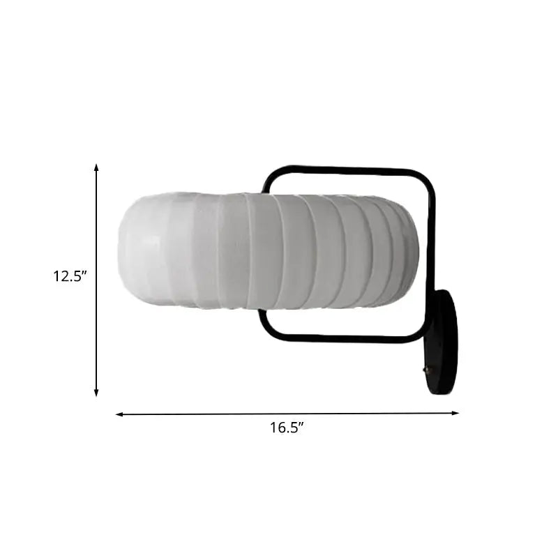 Black Pumpkin Wall Sconce by Decorbites with ribbed glass shade and black metal frame on Tampa Home & Garden Store